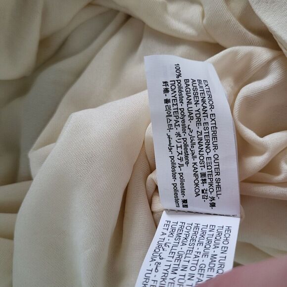 ZARA Long Sleeve Ruched Mini Dress Cream Medium 3897/063 Clean Girl Neutral NEW - Picture 10 of 10